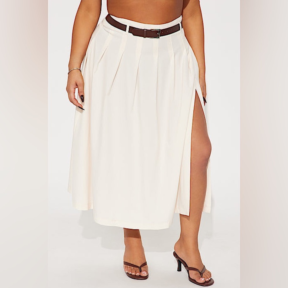 💛⚠️ NWT Pleated Cream Midi Skirt Sz XL & 1X⚠️💛 - Picture 4 of 6